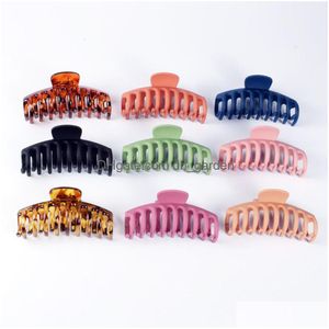 Clamps Fashion Women Girls Solid Color Claw Clip Large Barrette Crab Hair Claws Bath Ponytail Accessories Gift Drop Delivery Dhgarden Dhkwq