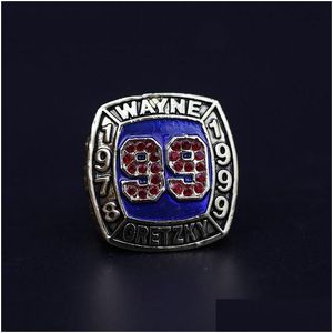 Hall of Fame Baseball Wayne Oretzky 1978 1999 99 Football Team Championship Ring مع مجموعة Wooden Box مجموعة من المعجبين بالهدايا D Dhwyf