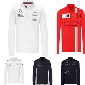 Mäns 2023 F1 MS-BZ Hoodies Sweatshirts Racing Suit T-shirt Formel 1 förare Långärmad poloshirts Topps Team Lapel Quick Dry Casual Herr Shirt Jersey