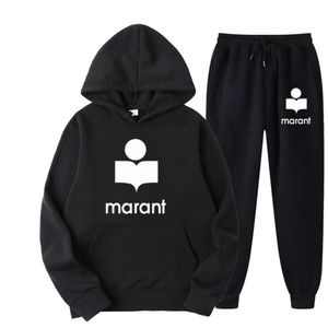 Autumn and winter tide brand marant casual printing men's and women's fleece sweater set Hoodie Sweatshirt