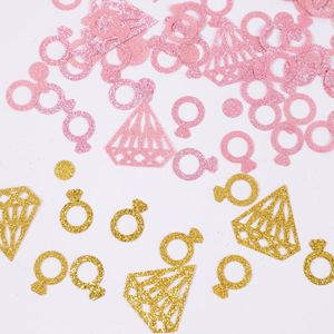 Party Decoration 15G Glitter Diamond Ring Paper Confetti Wedding Card Confettis Födelsedag årsdagen HEN TABELL Sprid