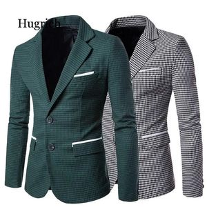 Abiti da uomo Blazer Moda Plaid Uomo Blazer Moderno Abito da sposa a due bottoni Cappotto Formale Slim Fit Veste Costume Business Casual Giacca 231110