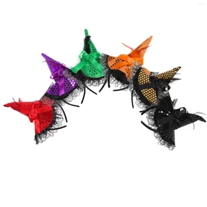 Bandanas 6 PCS Witch Hat pannband halloween huvudbonad pannband prom tiara cosplay party hårlås dekorera hårband flicka