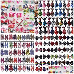 100Pc/Lot Dog Apparel Pet Puppy Tie Bow Ties Cat Neckties Grooming Supplies For Small Middle 4 Model Ly05 Drop Delivery Dhzsg