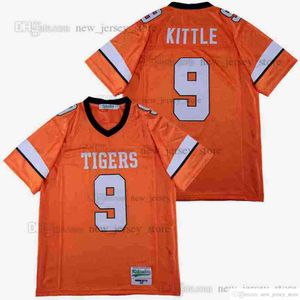 Film retrò di design fai-da-te GEORGE # 9 KITTLE ORANGE HIGH SCHOOL Jersey Rosso Bianco Cucito personalizzato College Football Maglie