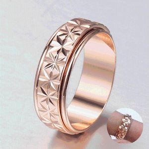 Cluster Rings Trendy 6mm 585 Rose Gold Filled Spinner per le donne Ragazze Girevole Wedding Band Couple Party Jewelry Regali DGR78Cluster