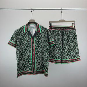 Herrespår 2023 tennisblommor ränder män kvinnor kort set t shrt hawaii strand stil kostym hip hop shorts shorts par kostymer w77