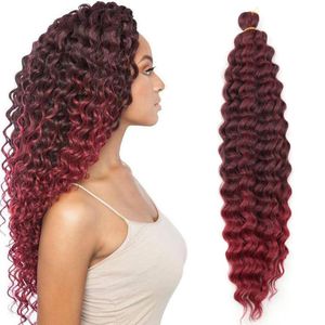 22 pollici sintetici a onda profonda twist cohi all'uncinetto all'uncinetto bohémien trecce ombre color onda profonda intrecciate estensioni di capelli