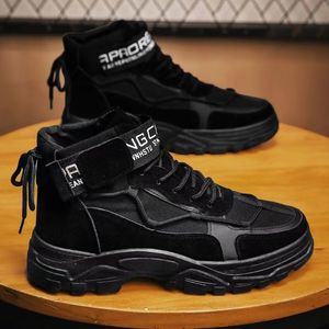 Stövlar mens tossor designer snö sneakers mode vinterskor slät läder fotled halv svart boot modeplattform utomhus man skor artikel 9696 258