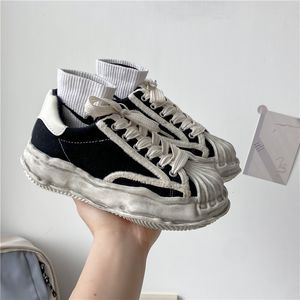 Dress Shoe's Canvas Sneakers Dirty Student Thick Dissolving Heels White Lace Up Sport für Damen 230412