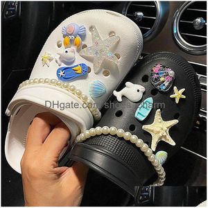 Shoe Parts Accessories Ocean Sea Charms Buckle Slipper Decoration Toy Fit Croc Girl Pvc Gifts Xmas Kids Backpack Cute Diy Drop Del Dhko1