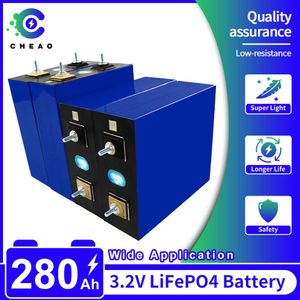 NOVA 3,2V LIFEPO4 Bateria 280AH 4/8/16/32pcs Bateria recarregável Células DIY para armazenamento de energia solar RV UE UE US FREE