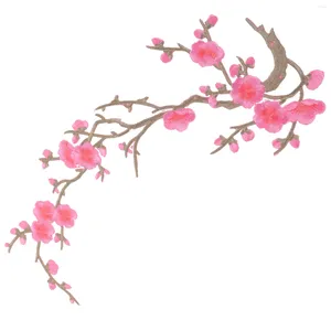 Coleiras de cachorro flor de ameixa bordada diy artesanato em apliques florais costura decorativa para roupas jaquetas chapéus sacos (
