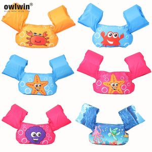 Life Vest Buoy owlwin puddle jumper baby swimsuit swimwear 1425KG baby kids Arm ring floats Foam safety swim rings baby life vest life jacket 230411