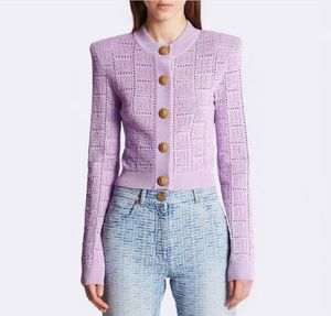 Nuovi cardigan firmati di lusso da donna Maglioni scavati in maglia con bottoni Mujer ragazze casual slim fit Cappotti in maglia girocollo da donna