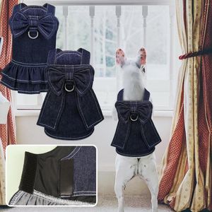 Dog Apparel Pet Dress Spring And Summer Clothing Cute Supplies Denim Yorkie Clothes For A Female Hanukkah