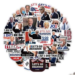 Naklejki samochodowe Wodoodporna naklejka Lage 50pcs/Set Zrobiłem to Joe Biden Cartoon Funny Graffiti do laptopa DIY Hełm deskorolki MOT DH5JU