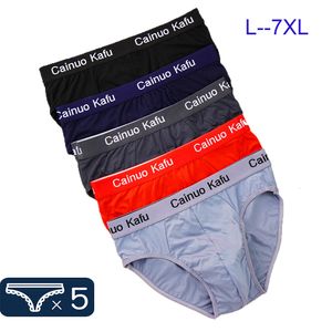 UNDUPTS 5 PCSLOT Moda Erkek Kılavuzları Pure Pamuk Nefes Alabilir İç Giyim Tasarımcısı Homme Boksörler Panties Plus Boyut L7XL 230411