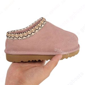 Bambino Bambino Uggskid Pantofole Tasman Tazz Scarpe da bambino Ciabatte in pelliccia di castagno Pelle di pecora Shearling Classico Ultra Mini Stivale invernale Ciabatte Slip-on Lana Little Big 1235ESS