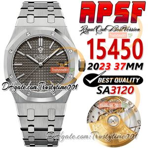 APSF 15450 Cal.3120 SA3120 Автоматические женские часы Ультратонкие 10 мм серые текстурированные маркеры на циферблате Браслет из нержавеющей стали Super Edition Trustytime001Часы унисекс
