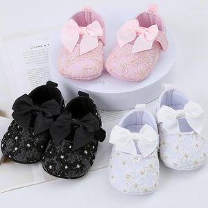 First Walkers 2023 Born Infant Baby Girl Summer Kids Shoes Soft Sole Crib Prewalker Toddler Anti-slip Solid Bowknot 0-18M