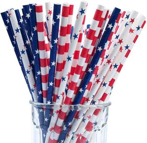 Novelty Items Omilut 10pcs American Straws 4th of July Independence Day Straws American Flag Patriotic Party Disposable Tableware Set Supplies Z0411