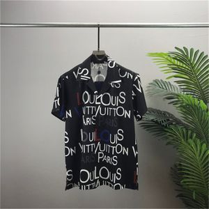 Män designer skjortor sommar shoort hylsa casual skjortor mode lösa polos strandstil andningsbara tshirts tees klädkq49