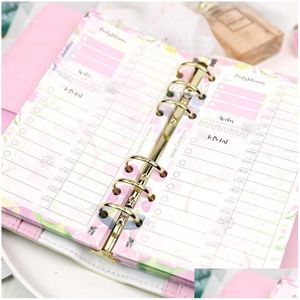 NOTEPADS A5 A6 Notebook Divisor para Planejador Daily 40 Folhas Paper Card Papéis 6 Buracos Drop Deliver