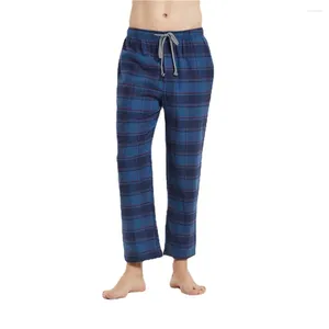 Calças masculinas homem calças casuais inverno engrossado xadrez solto sono pijamas bottoms pijamas para casais