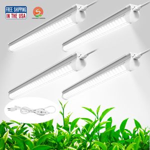 Grow Light, 2ft T8 LED TUBE PLANTA Lâmpada de cultivo 80W (20WX4), luzes de espectro completo, tempo, luzes de cultivo vinculáveis ​​para plantas internas hidroponia de mudas cultivadas sementes de tenda