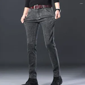 Men's Jeans Arrival Slim-fit Stretch Grey Color Regular Denim Trousers Male Brand Pants All-match