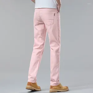 Männer Jeans Hohe Qualität Regular Fit Gerade Männer Mode Denim Stretch Hosen Männlich Rosa Rot Gelb Marke Hosen Große größe