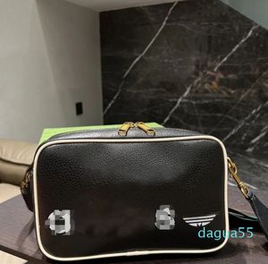 Kamera Bicolor Çanta Crossbody Çantalar Kadın Dairesel Çantalar Omuz Çantası Baskılı Metal Fermuar Naylon Kayış Yüksek Kaliteli Cüzdan