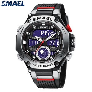 Orologi da polso Orologi da polso al quarzo Sport SMAEL Orologio militare dell'esercito Sveglia Doppio display Orologio elettronico a LED 8069 Orologi impermeabili per uomo 230412