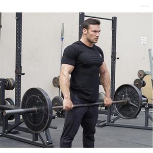 Men's T Shirts Gym Fitness Men Bodybuilding Workout Running Sport Short Sleeve Male Summer Casual Cotton Tees Tops Clothing