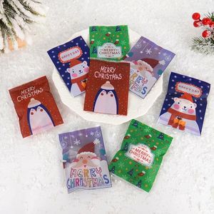 Envoltório de presentes 100 peças Feliz Natal Doces Biscoitos Selados Saco Dos Desenhos Animados Boneco De Neve Elk Santa Claus Gingerbread Man Chocolate Embalagem Sacos