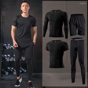 Herrspårar för män kompression sportkläder kostymer gym tight träning klädträning jogging sport set fitness runhet tracksuit