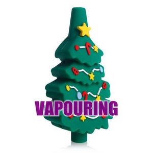 Yeni renkli silikon borular Noel ağacı Noel Baba El Taşınabilir Bitki Tütün Yağ Donanları Kaşık Cam Dokuz Boyunca Filtre Kase Sigara Tutucu
