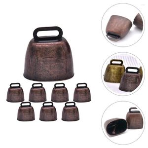 Coleiras de cachorro 8 pcs metal vaca sino ferro fazenda sinos alto manivela acessórios agrícolas cobre gado pendurado pingentes anti-perdido gado