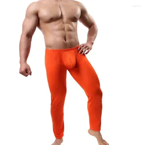 Intimo termico da uomo Pantaloni lunghi sexy ultrasottili in seta Pantaloni freddi da uomo Collant da ghiaccio