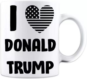 Eu amo Donald Trump Flag Heart Design Funny Trump caneca - 11 oz canecas de café atacado por mar SS0412