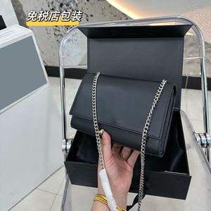 Messenger Sliiver Chain Bags Designer Bag Real Leather Clamshell Box 2 Color Fashion Bags Seam Leather Ladies Metal Black Adjustable Handbag Middle Underarm Pack