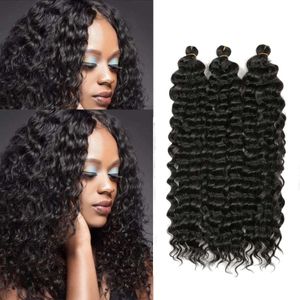 22 Inch Deep Wave Crochet Hair Water Wave Twist Crochet Braids Synthetic Braiding Hair Natural Wavy Hair Extension