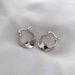 Orecchini a cerchio in argento 925 con ago HipHop penetrante geometrico per le donne ragazze punk orecchio festa gioielli da sposa regalo Eh114