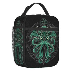 Ice Packs/Isothermic Bags Lovecraft Great Cthulhu Insulated Lunch Tote Bag Horror Monster Octopus Tentacle Resuable Thermal Cooler Bento Box Work School 230411