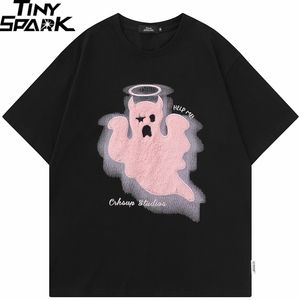 T-shirt da uomo T-shirt streetwear da uomo T-shirt grafica divertente Devil Ghost T-shirt in cotone Harajuku T-shirt estiva Hip Hop T-shirt Nero Viola Beige 230412
