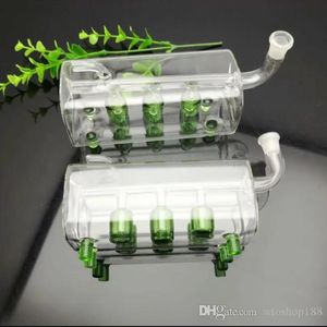 Pfeife Mini-Huka-Glasbongs Bunte Metallform Vierkantrohr mit drei Säulen aus Glas gefilterter Wasserpfeifenkessel