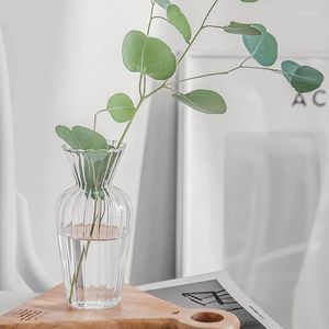 Vazolar Cam Çiçek Vazo Ev için Temiz Mini Çiçekler İskandinav Zemin Tasarımı
