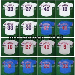 Vintage Baseball Jersey 27 Vladimir Guerrero 30 Tim Raines 8 Gary Carter 45 Pedro Martinez 33 Jose Canseco 32 Dennis Martinez