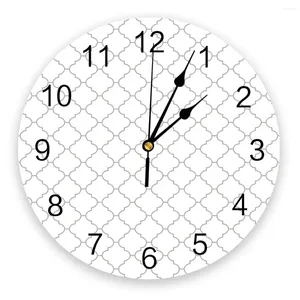 Wall Clocks White Geometric Morocco 3d Clock Modern Design Farmhouse Decor Kitchen Vintage PVC Round Living Room Decoration